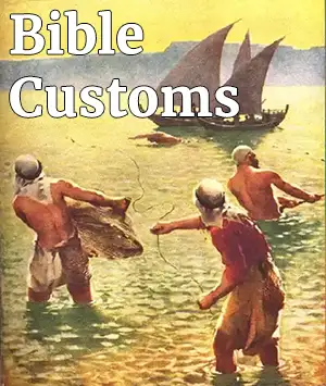 Image of Bible Customs, fishing in the Sea of Galilee