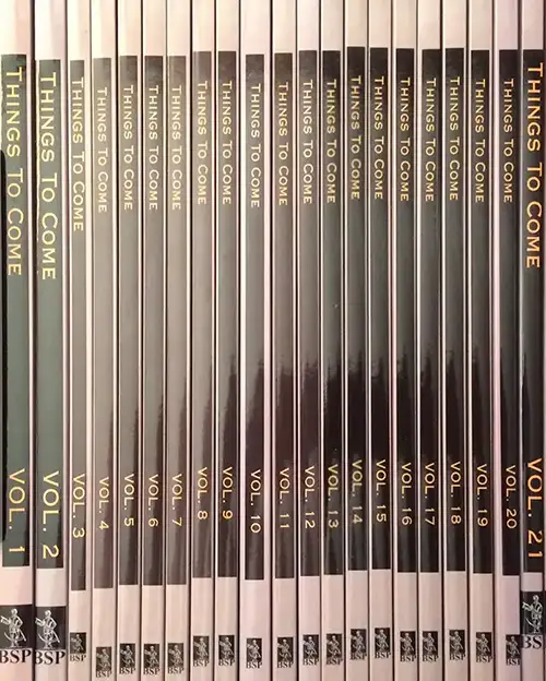 Image of spines of Things to Come volumes